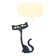 retro cartoon cat with speech bubble N11