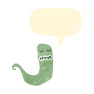 retro cartoon ghost with speech bubble N12