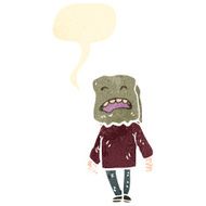 retro cartoon ugly man with bag on head