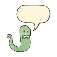 retro cartoon ghost with speech bubble N15