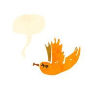 retro cartoon flying bird N2