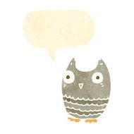 retro cartoon owl with speech bubble
