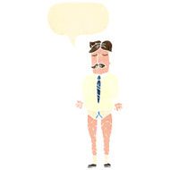 retro cartoon newsreader man with no trousers