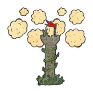 retro cartoon fairytale tower