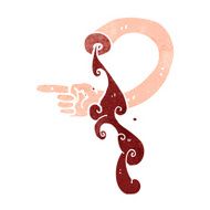 retro cartoon blood spurting arm symbol