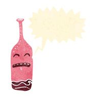 retro cartoon red wine bottle N7