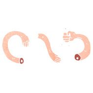 retro cartoon arm