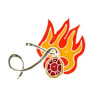 flaming red ruby retro cartoon N2