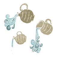 retro cartoon pouring jugs