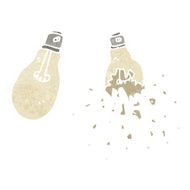 retro cartoon exploding light bulb
