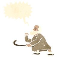 angry old man retro cartoon