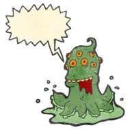 retro cartoon alien space monster