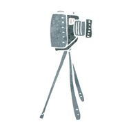 retro cartoon camera on tripod N2