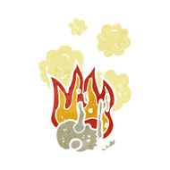 retro cartoon flaming skull symbol N3