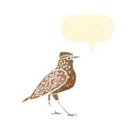 retro cartoon bird singing