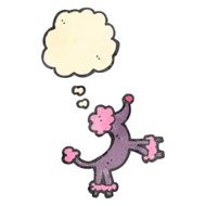 retro cartoon poodle with thought bubble N2