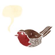 retro cartoon robin with speech bubble N2