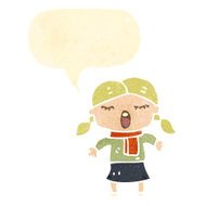 retro cartoon singing girl