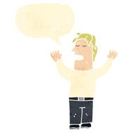retro cartoon man with speech bubble N5