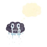 crying raincloud retro cartoon