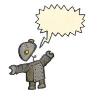 artoon robot with speech bubble
