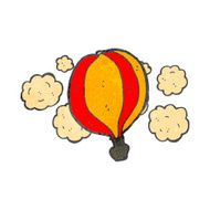 retro cartoon hot air balloon N4