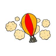 retro cartoon hot air balloon N5