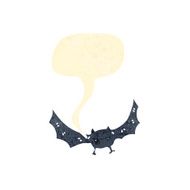 retro cartoon screeching bat