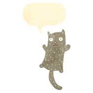 retro cartoon cat with speech bubble N12