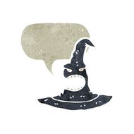 retro cartoon spooky witch hat N2
