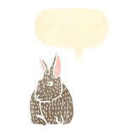 retro cartoon rabbit with speech bubble N3