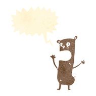 funny retro cartoon talking bear