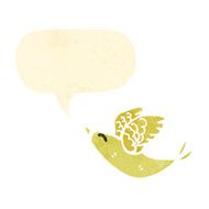 retro cartoon tweeting yellow bird