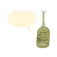 retro cartoon wine bottle N3