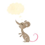 retro cartoon mouse with thought bubble N5