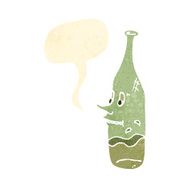 retro cartoon talking wine bottle