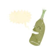 retro cartoon talking wine bottle N2