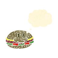 retro cartoon hamburger