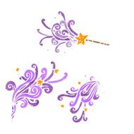 cartoon magic wand casting spells