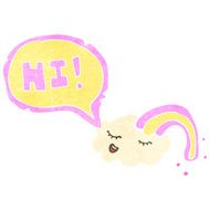 retro cartoon rainbow cloud