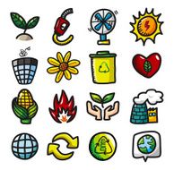 hand draw cartoon eco icons N2