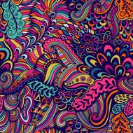 Vector seamless texture with abstract flowers Endless backgroun N6