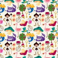 seamless Alice in Wonderland pattern N6