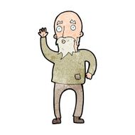 cartoon old man waving N4