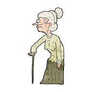 cartoon old woman N14