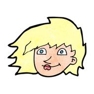 cartoon female face N180