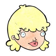 cartoon female face with surprised expression N18