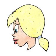 cartoon pretty female face N118