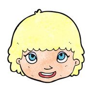 cartoon happy female face N219
