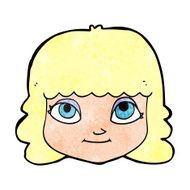 cartoon happy female face N220